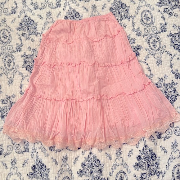 Girls Pink Tiered Skirt - Picture 2 of 3